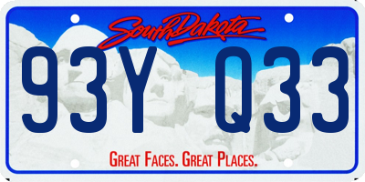SD license plate 93YQ33
