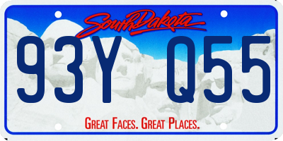 SD license plate 93YQ55