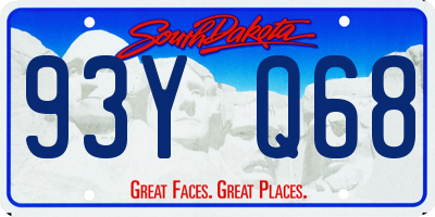 SD license plate 93YQ68