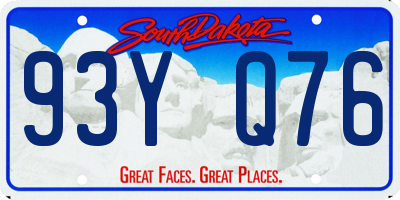 SD license plate 93YQ76