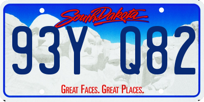 SD license plate 93YQ82