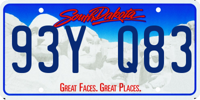 SD license plate 93YQ83