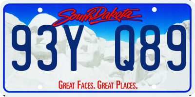 SD license plate 93YQ89