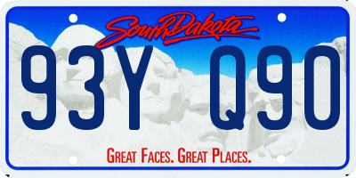 SD license plate 93YQ90