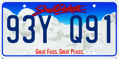 SD license plate 93YQ91