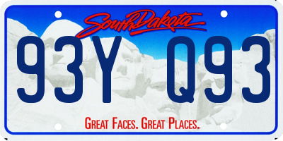 SD license plate 93YQ93