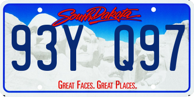 SD license plate 93YQ97