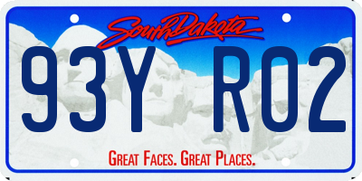 SD license plate 93YR02