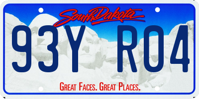 SD license plate 93YR04