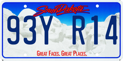 SD license plate 93YR14
