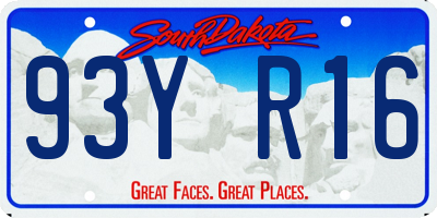 SD license plate 93YR16