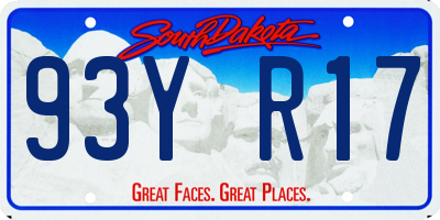 SD license plate 93YR17