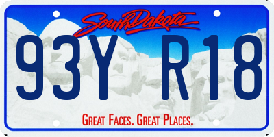 SD license plate 93YR18