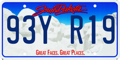 SD license plate 93YR19