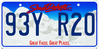 SD license plate 93YR20
