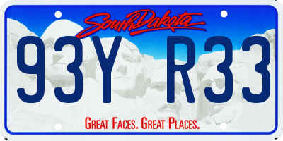 SD license plate 93YR33