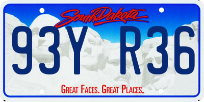 SD license plate 93YR36