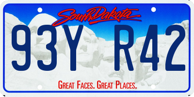 SD license plate 93YR42