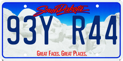 SD license plate 93YR44