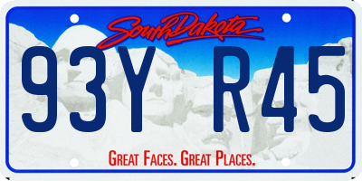 SD license plate 93YR45