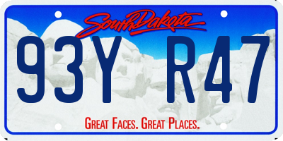 SD license plate 93YR47