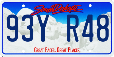 SD license plate 93YR48