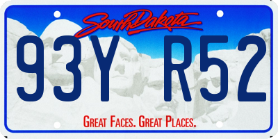 SD license plate 93YR52
