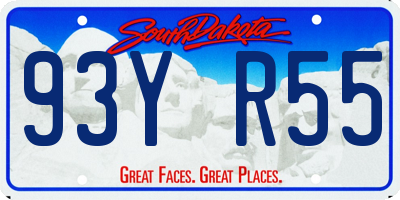 SD license plate 93YR55