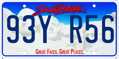 SD license plate 93YR56