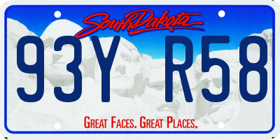 SD license plate 93YR58