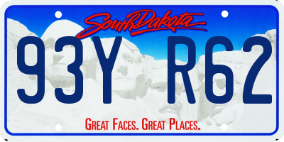 SD license plate 93YR62