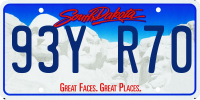 SD license plate 93YR70