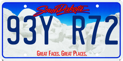 SD license plate 93YR72