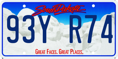 SD license plate 93YR74