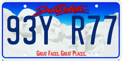 SD license plate 93YR77