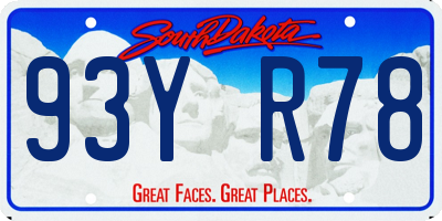 SD license plate 93YR78