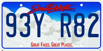 SD license plate 93YR82