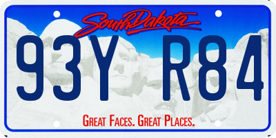 SD license plate 93YR84