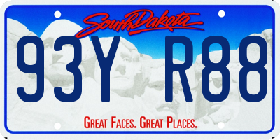 SD license plate 93YR88
