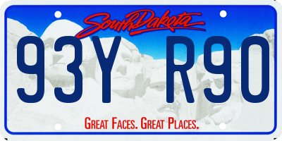 SD license plate 93YR90