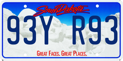 SD license plate 93YR93