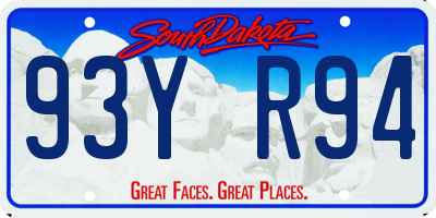 SD license plate 93YR94