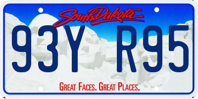 SD license plate 93YR95