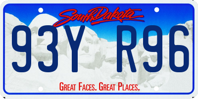 SD license plate 93YR96