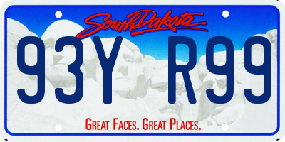 SD license plate 93YR99