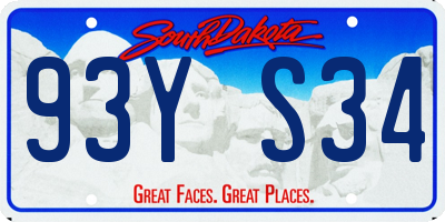 SD license plate 93YS34