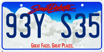 SD license plate 93YS35