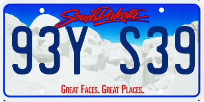 SD license plate 93YS39