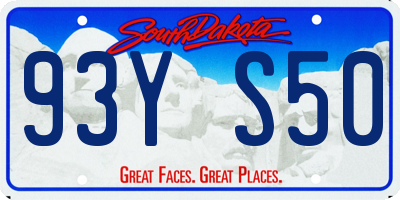 SD license plate 93YS50