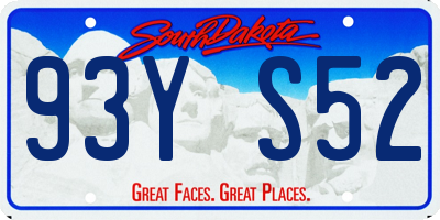 SD license plate 93YS52